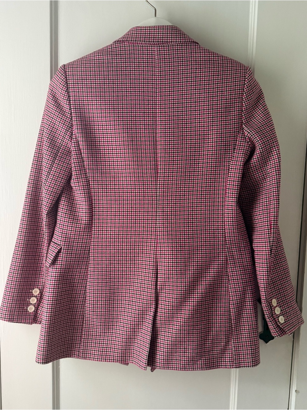Maje Pink Houndstooth Double-Breasted Blazer - Picture 2 of 16